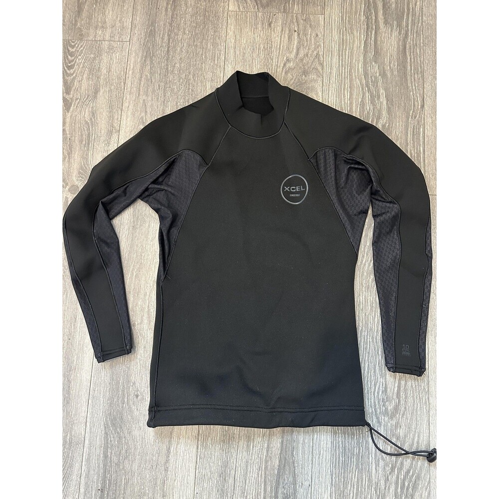 XCEL Wetsuit Mens S Black Neoprene Long Sleeve Lined Drawstring Stretch